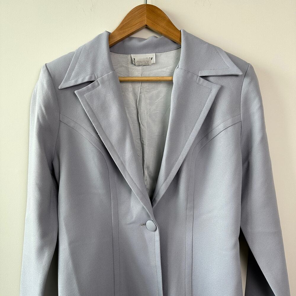 Vintage Light Blue Grey Minimalist Blazer Wrapper Size 7/8 - Picture 3 of 4